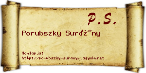 Porubszky Surány névjegykártya