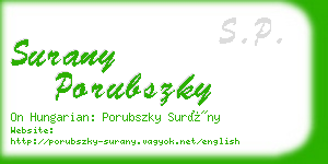 surany porubszky business card